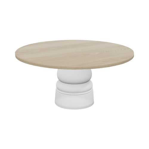 Container Round Table: Extra Large + New Antiques + White Wash Stained + White