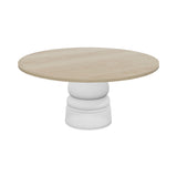 Container Round Table: Extra Large + New Antiques + White Wash Stained + White