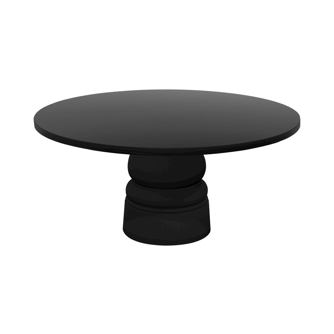 Container Round Table: Extra Large + New Antiques + Black Stained Oak + Black 
