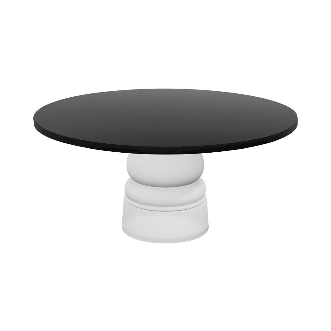 Container Round Table: Extra Large + New Antiques + Black Stained Oak + White