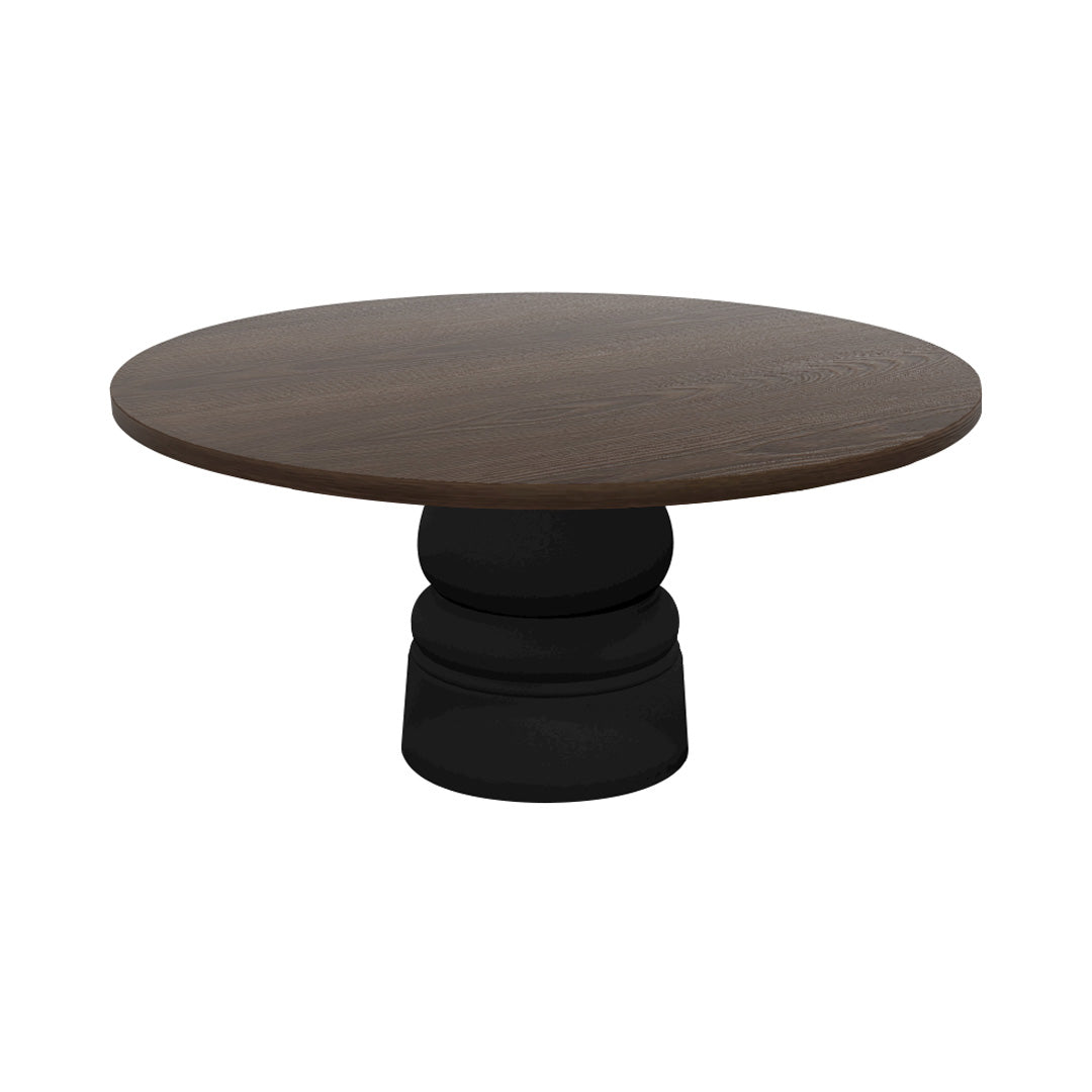 Container Round Table: Extra Large + New Antiques + Cinnamon Stained + Black