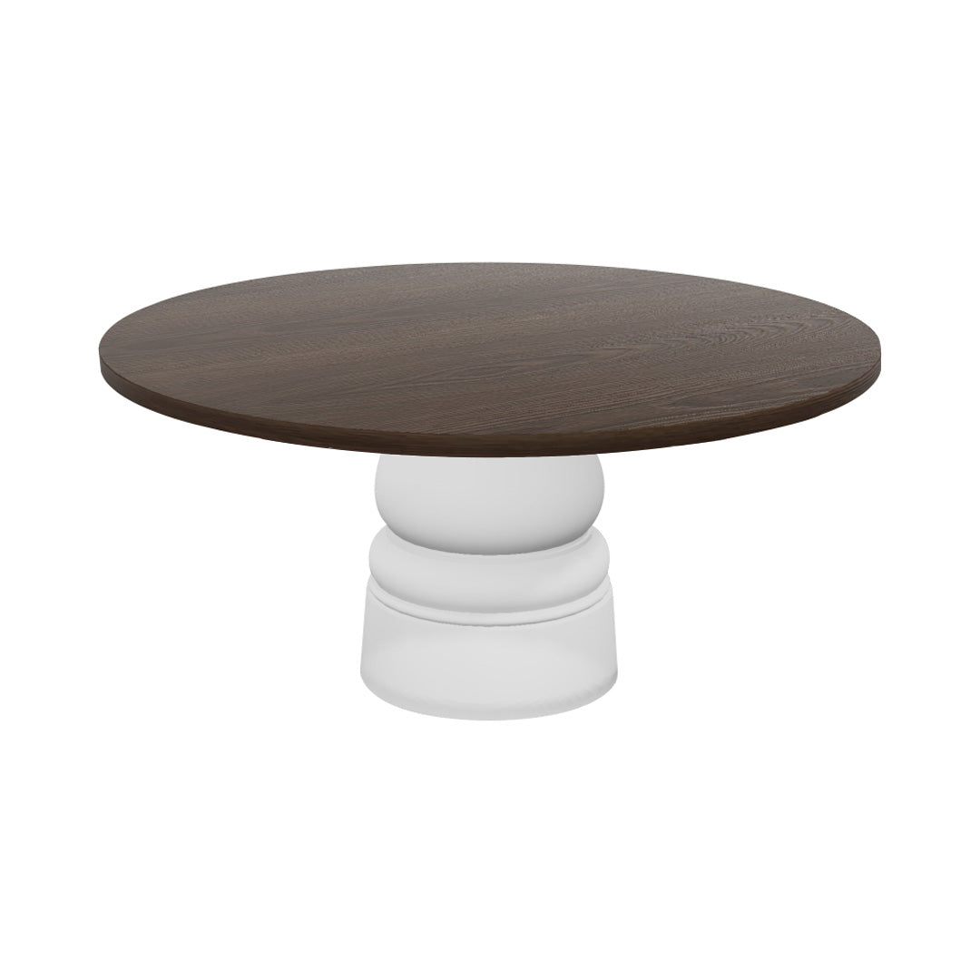 Container Round Table: Extra Large + New Antiques + Cinnamon Stained + White