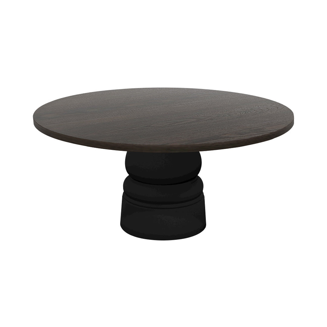 Container Round Table: Extra Large + New Antiques + Grey stained + Black