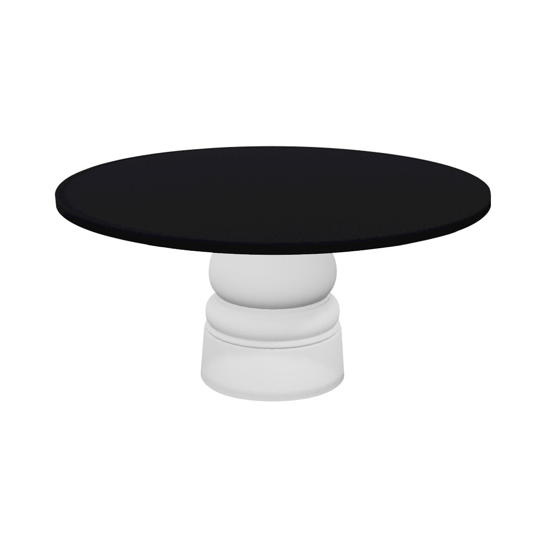Container Round Table: Extra Large + New Antiques + Jet Black + White