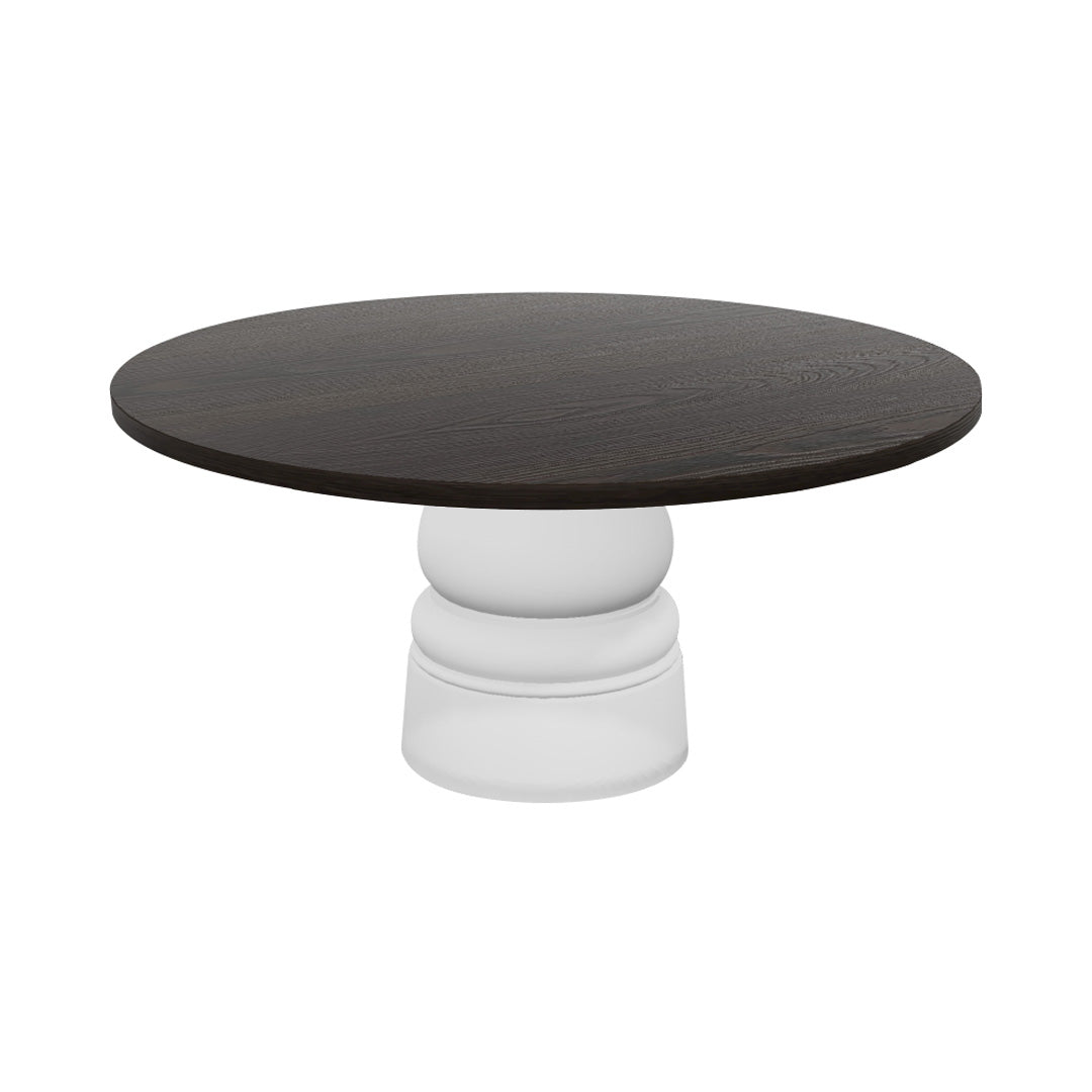 Container Round Table: Extra Large + New Antiques + Wenge Stained + White