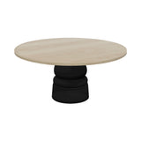 Container Round Table: Extra Large + New Antiques + White Wash Stained + Black