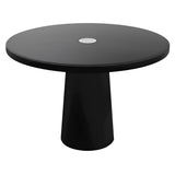 Container Round Table: Medium + Black Stained with Hole + Black