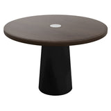 Container Round Table: Medium + Cinnamon Stained with Hole + Black
