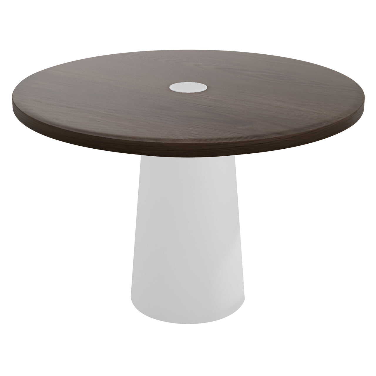 Container Round Table: Medium + Cinnamon Stained with Hole + White