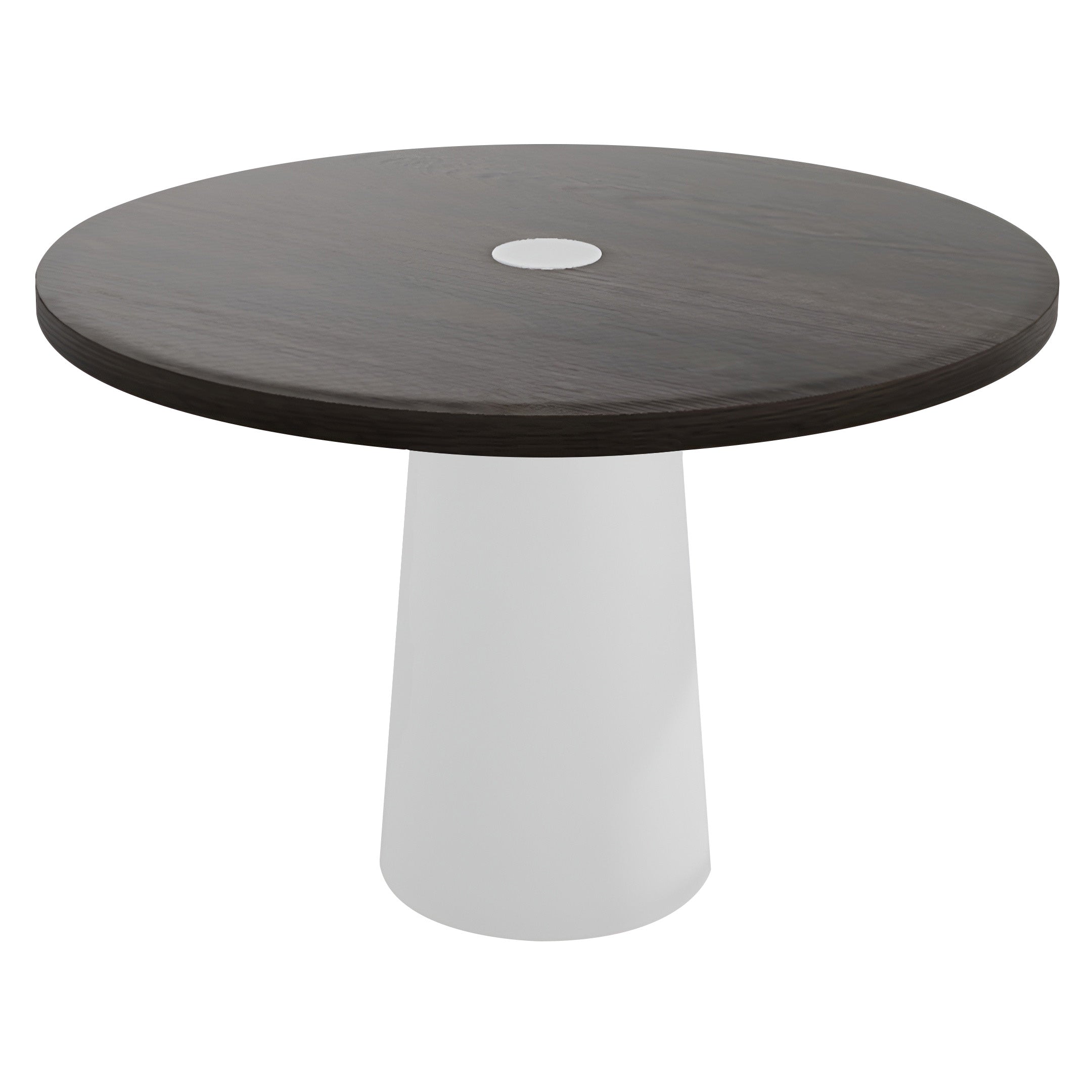 Container Round Table: Medium + Grey Stained with Hole + White