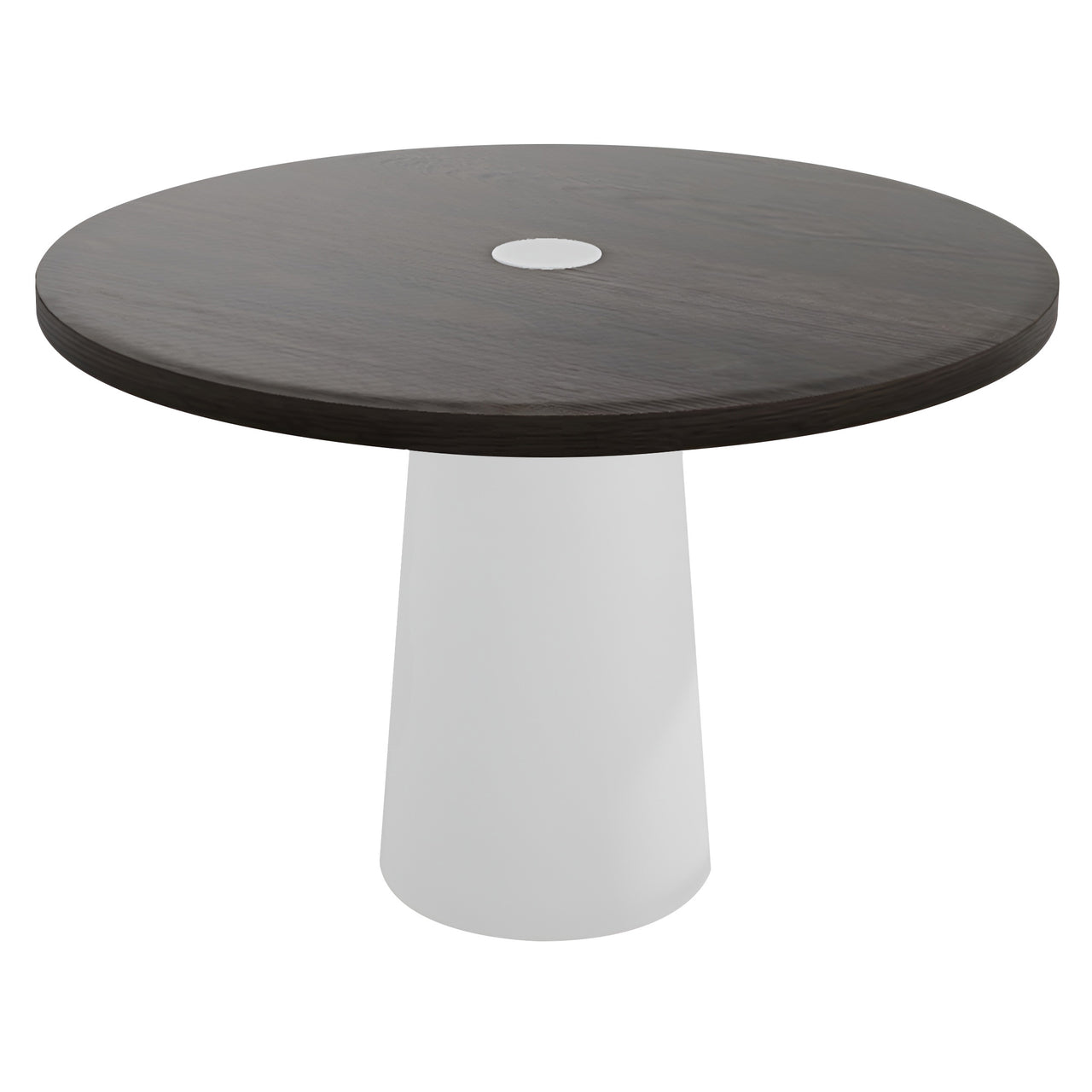 Container Round Table: Medium + Grey Stained with Hole + White