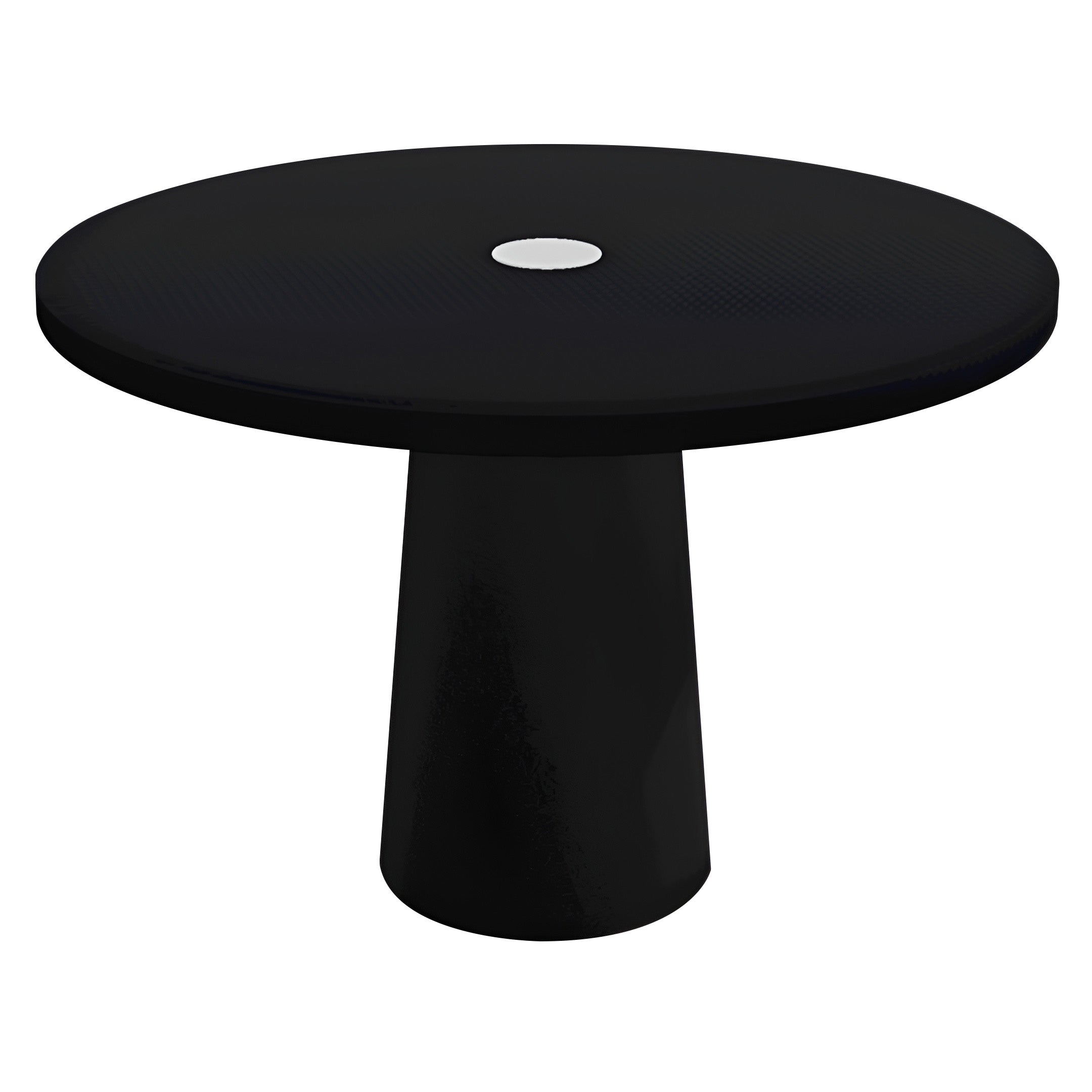 Container Round Table: Medium + Jet Black with Hole + Black