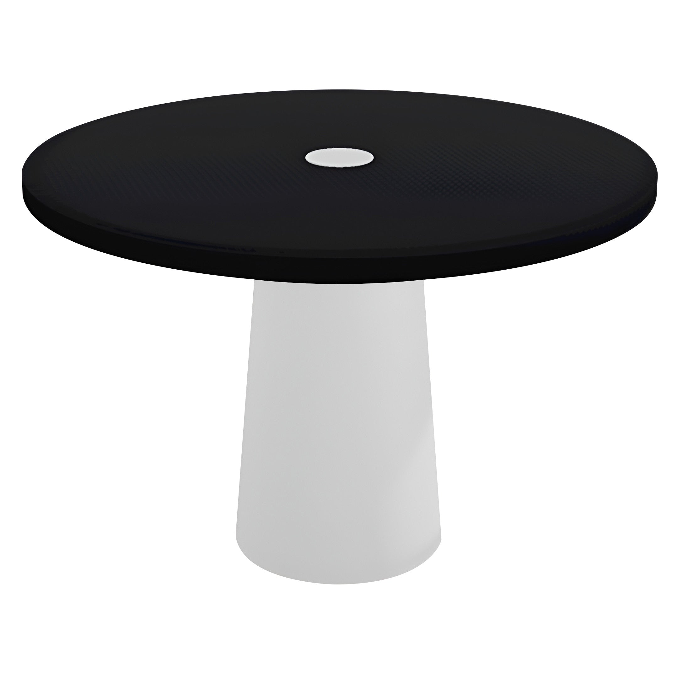 Container Round Table: Medium + Jet Black with Hole + White
