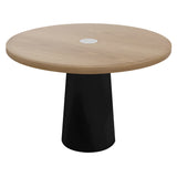 Container Round Table: Medium + Natural Oil with Hole + Black