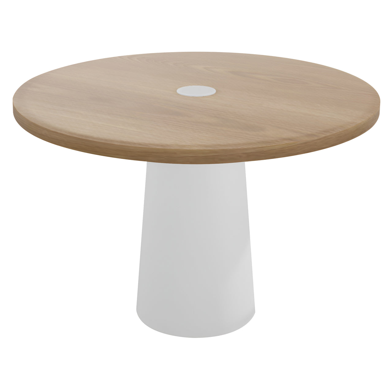 Container Round Table: Medium + Natural Oil with Hole + White