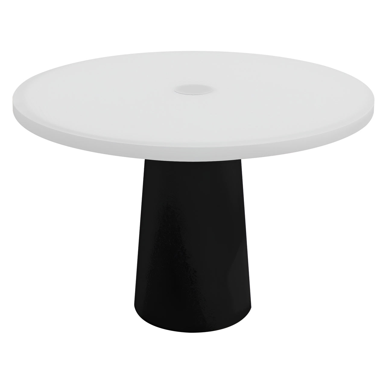 Container Round Table: Medium + Traffic White with Hole + Black