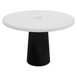 Container Round Table: Medium + Traffic White with Hole + Black