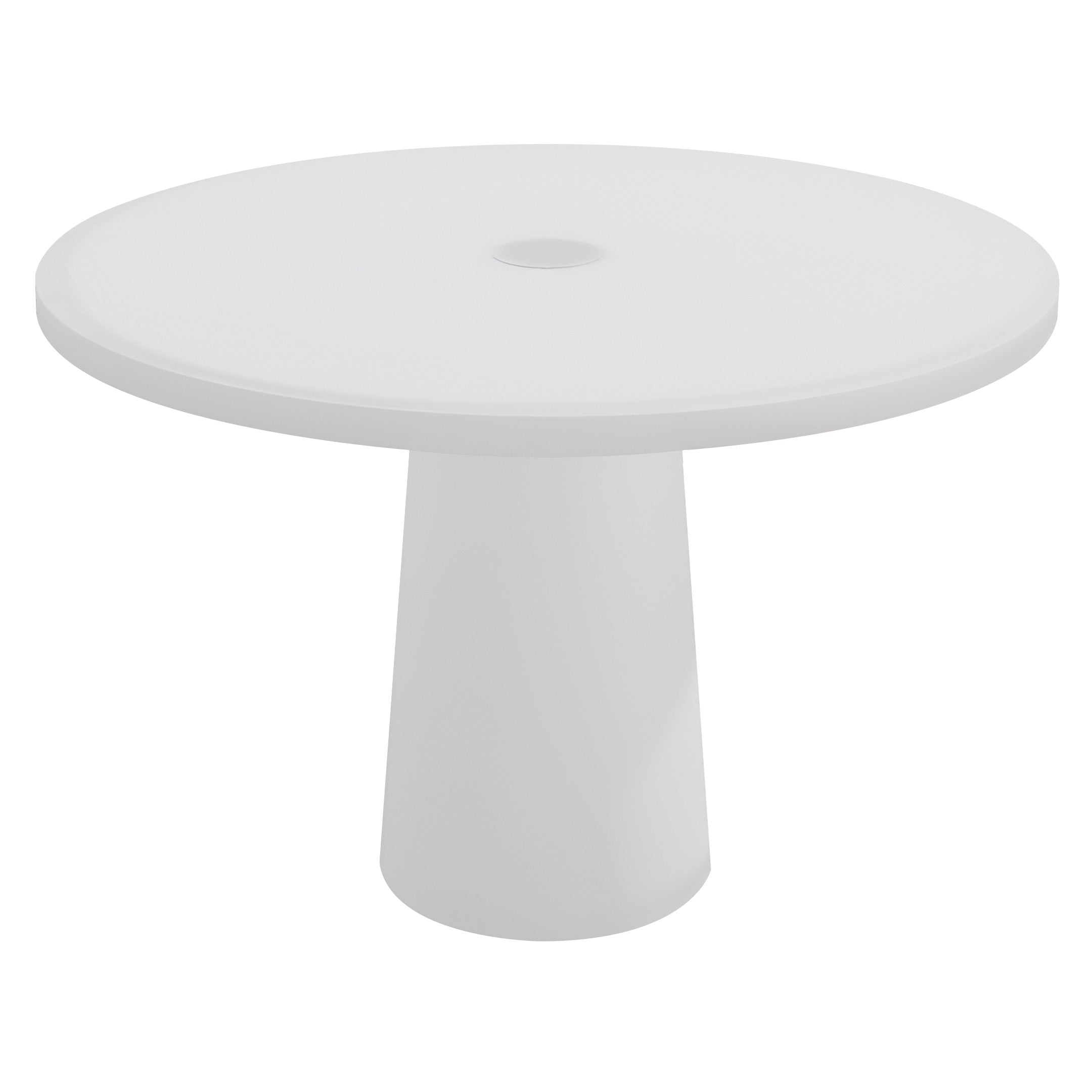 Container Round Table: Medium + Traffic White with Hole + White