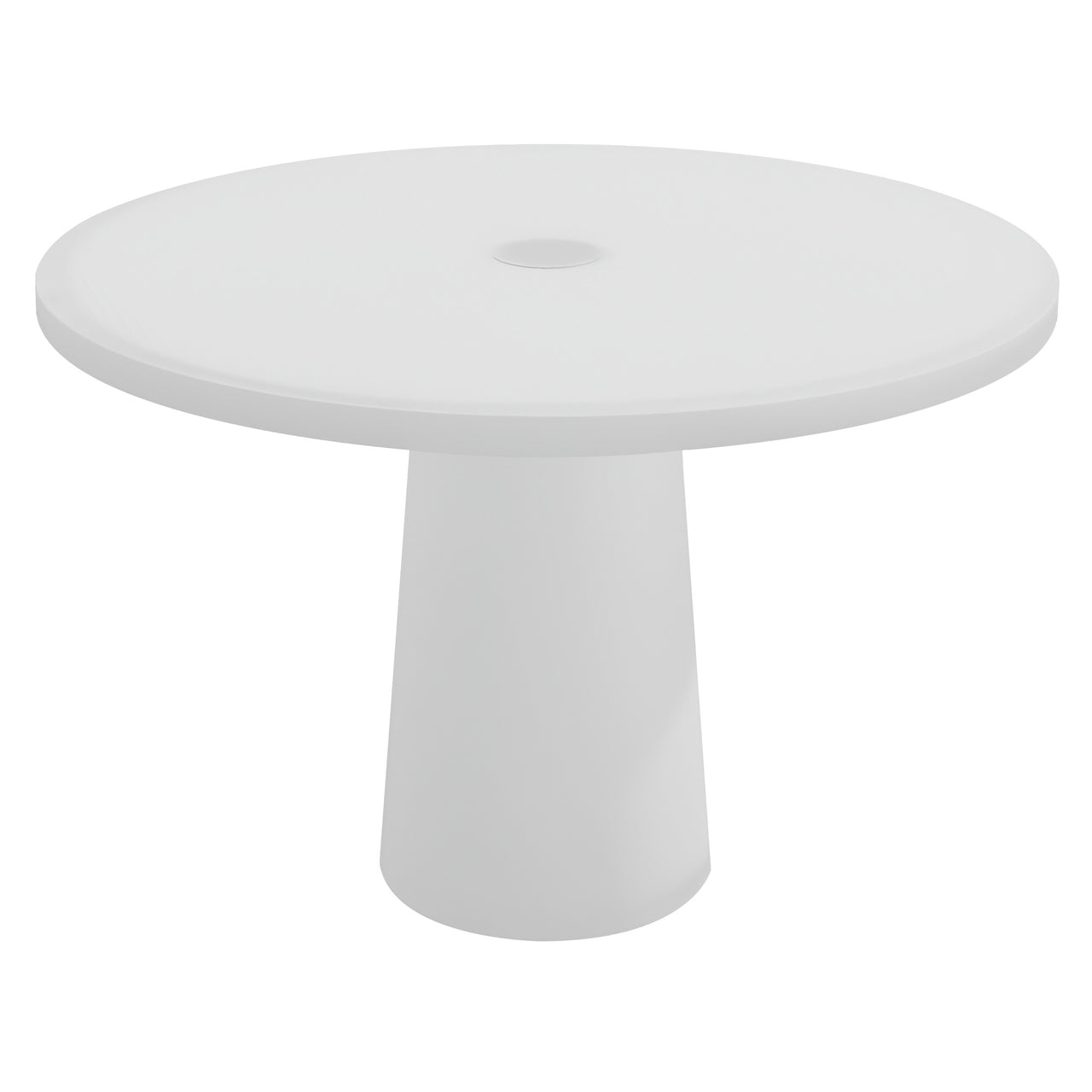Container Round Table: Medium + Traffic White with Hole + White