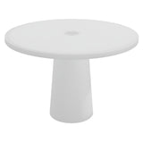 Container Round Table: Medium + Traffic White with Hole + White