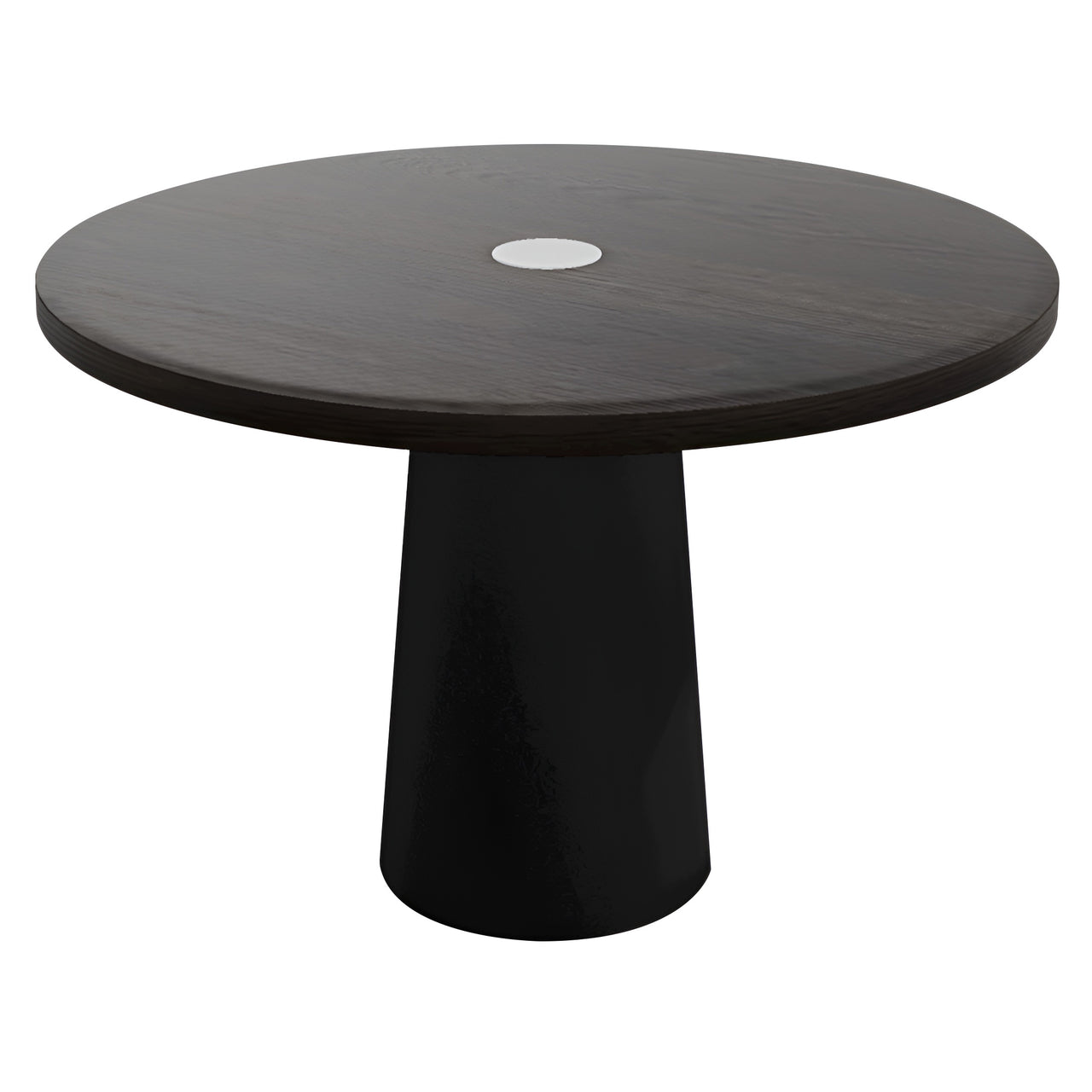 Container Round Table: Medium + Wenge Stained with Hole + Black