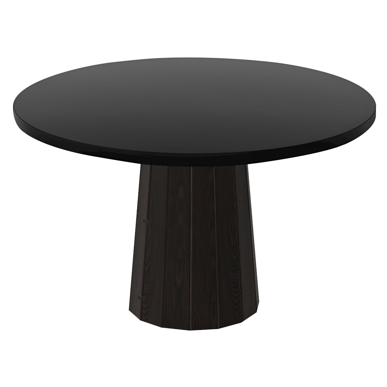 Container Round Table: Medium + Bodhi Cover + Black Stained + Grey
