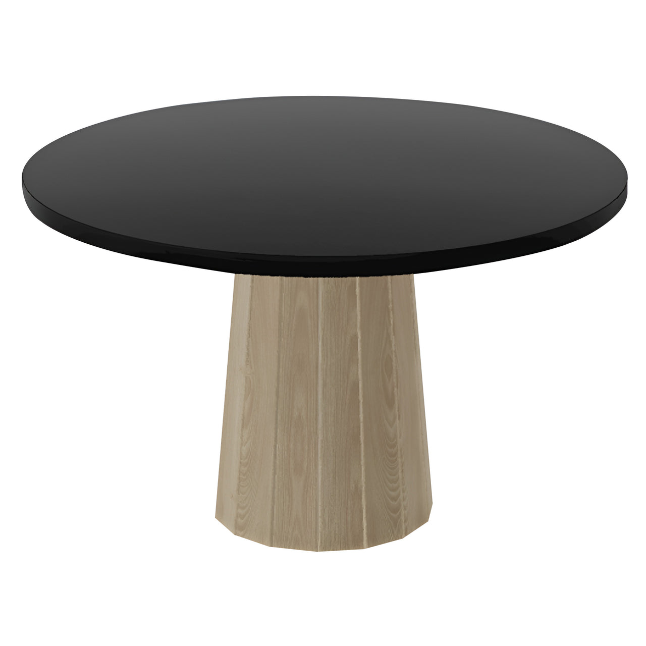 Container Round Table: Medium + Bodhi Cover + Black Stained + White Wash