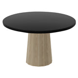 Container Round Table: Medium + Bodhi Cover + Black Stained + White Wash