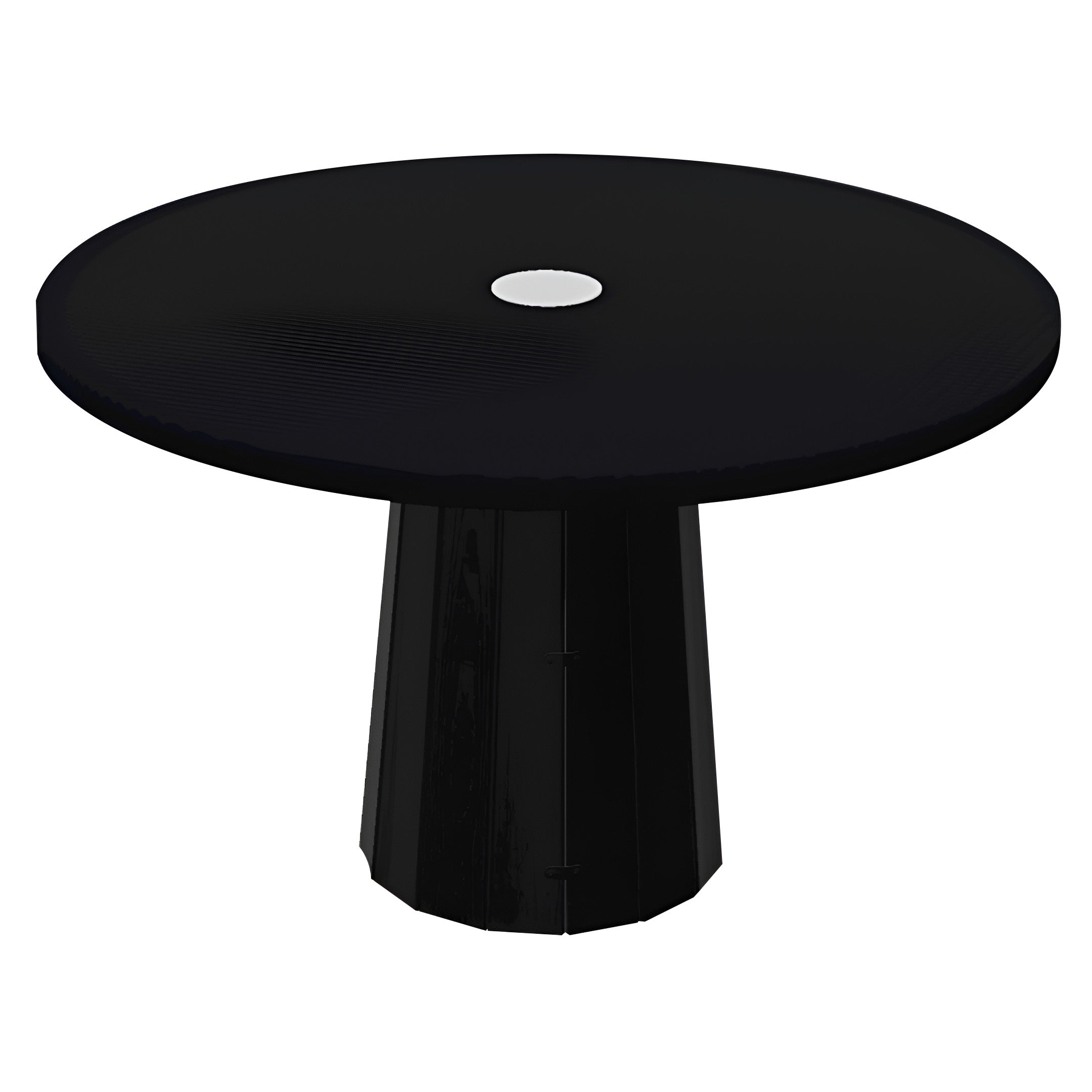 Container Round Table: Medium + Bodhi Cover + Jet Black with Hole + Black