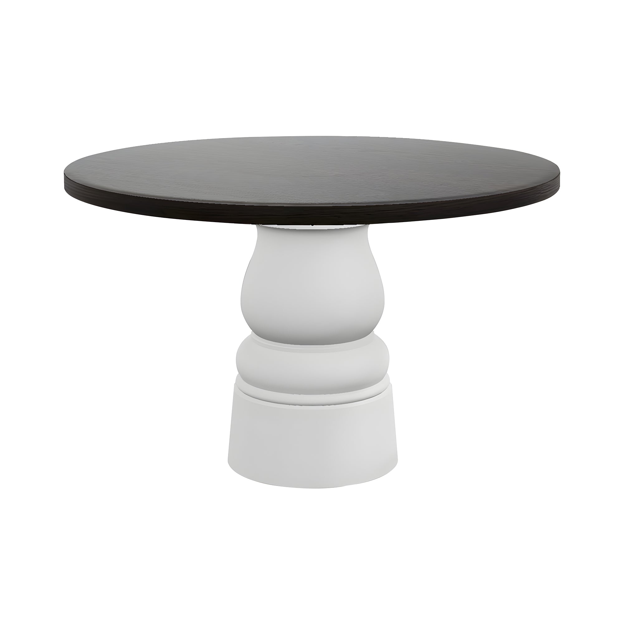 Container Round Table: Medium + New Antiques + Black Stained Oak + White