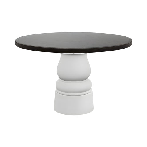 Container Round Table: Medium + New Antiques + Black Stained Oak + White
