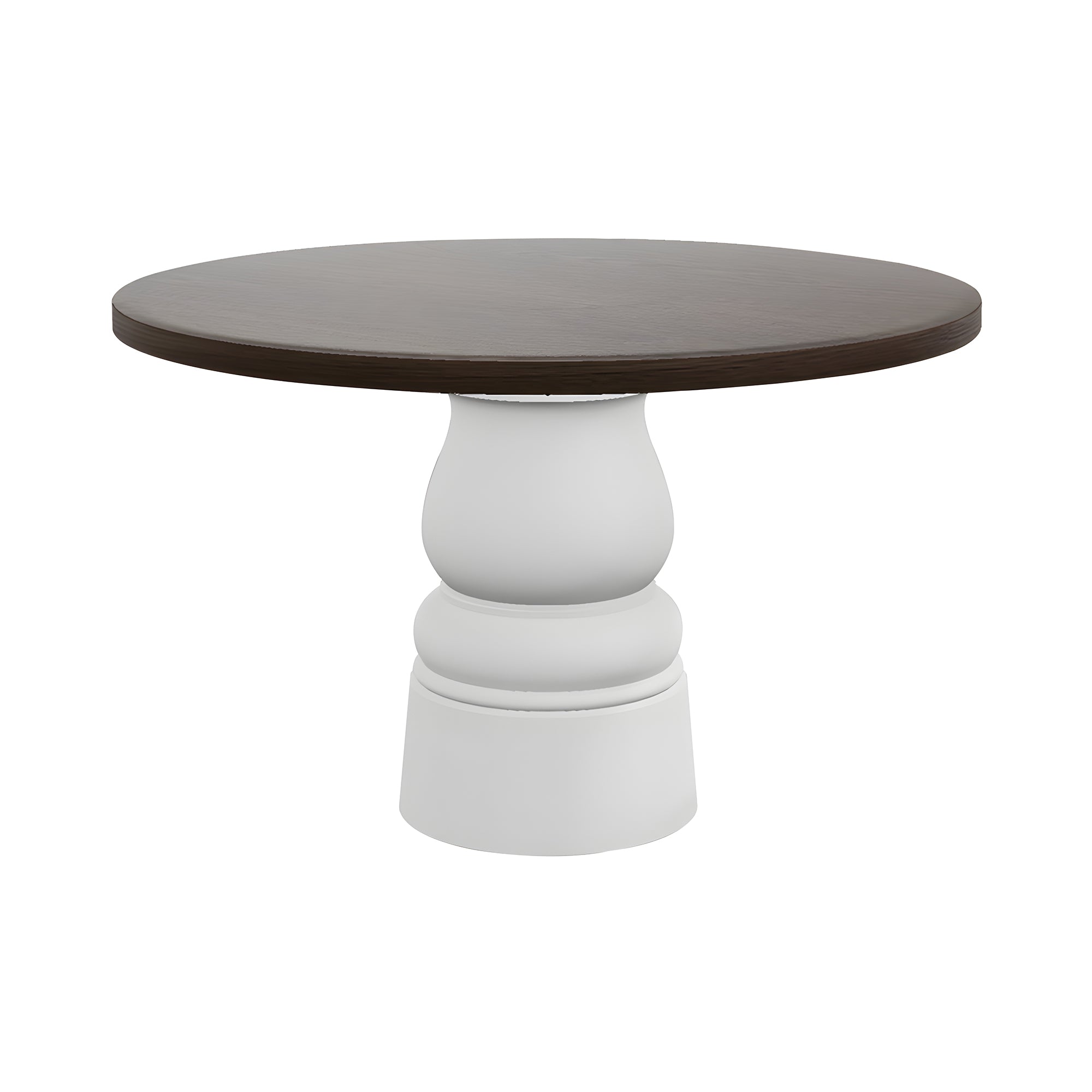 Container Round Table: Medium + New Antiques + Cinnamon Stained + White