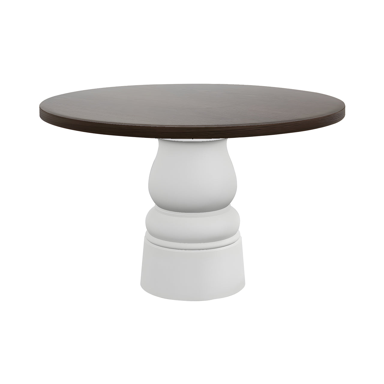 Container Round Table: Medium + New Antiques + Cinnamon Stained + White