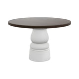 Container Round Table: Medium + New Antiques + Cinnamon Stained + White