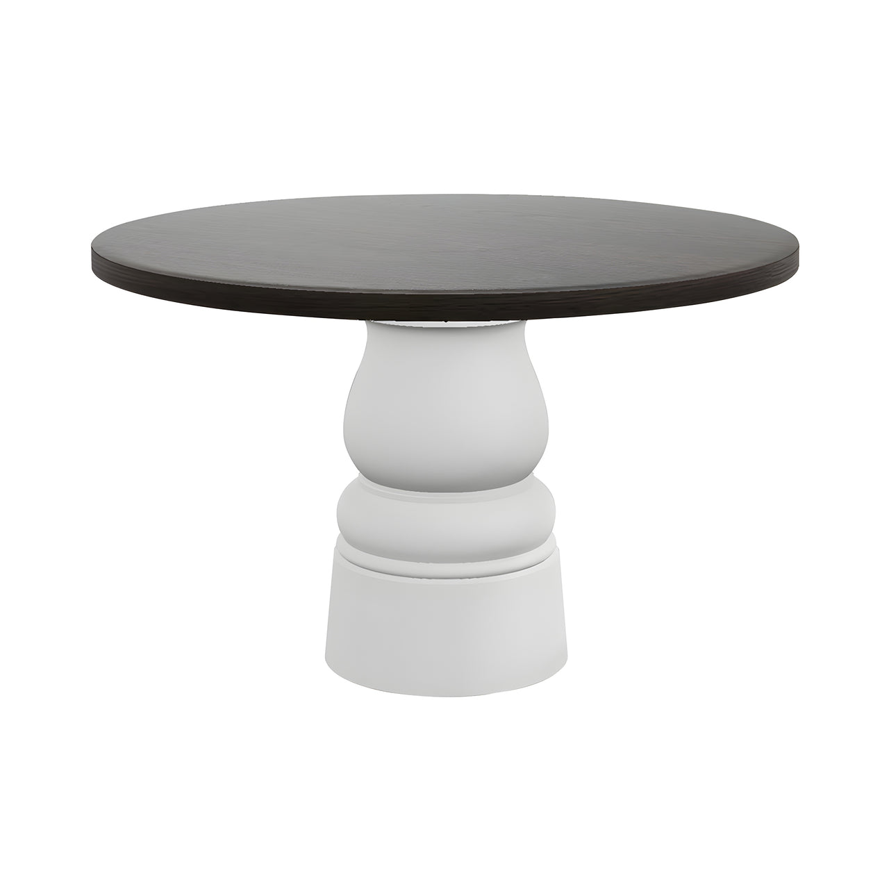 Container Round Table: Medium + New Antiques + Grey Stained + White