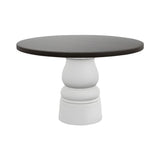 Container Round Table: Medium + New Antiques + Grey Stained + White