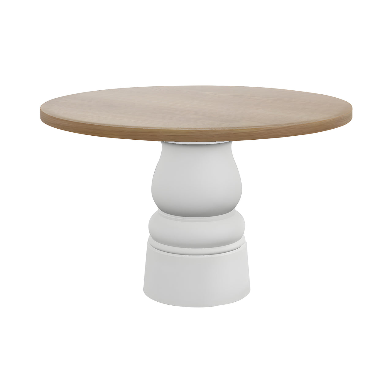 Container Round Table: Medium + New Antiques + Natural Oil + White