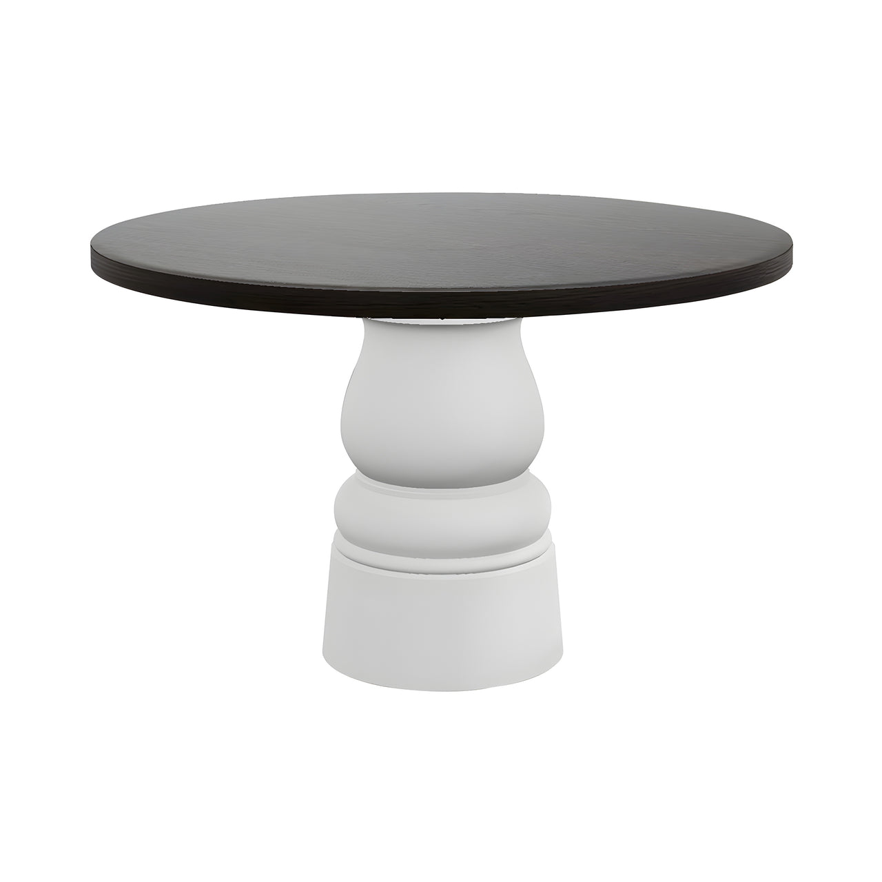 Container Round Table: Medium + New Antiques + Wenge Stained + White