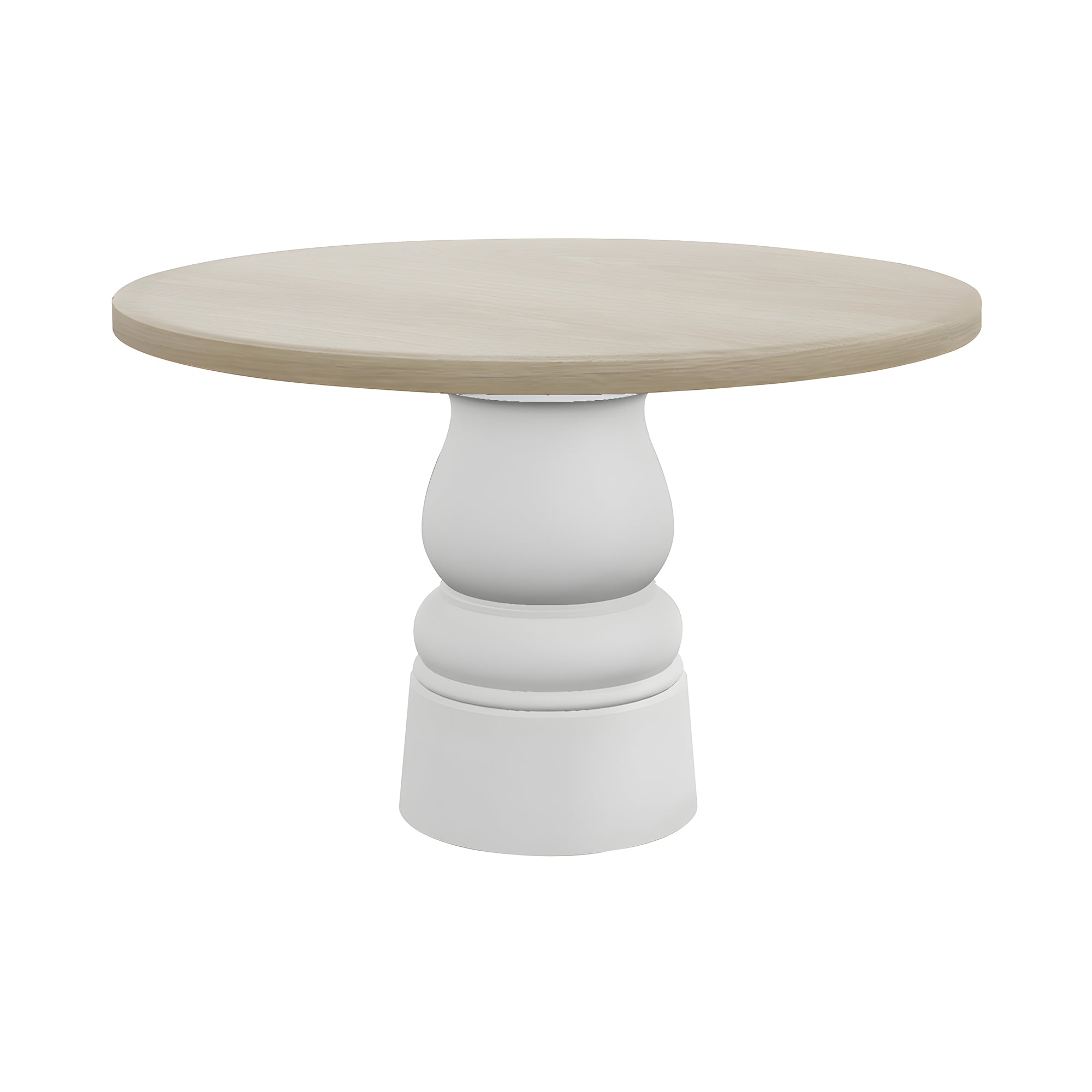 Container Round Table: Medium + New Antiques + White Wash Stained + White