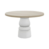 Container Round Table: Medium + New Antiques + White Wash Stained + White