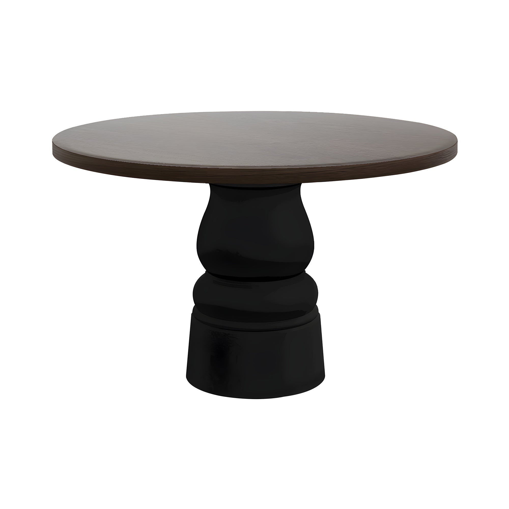 Container Round Table: Medium + New Antiques + Cinnamon Stained + Black