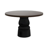Container Round Table: Medium + New Antiques + Cinnamon Stained + Black