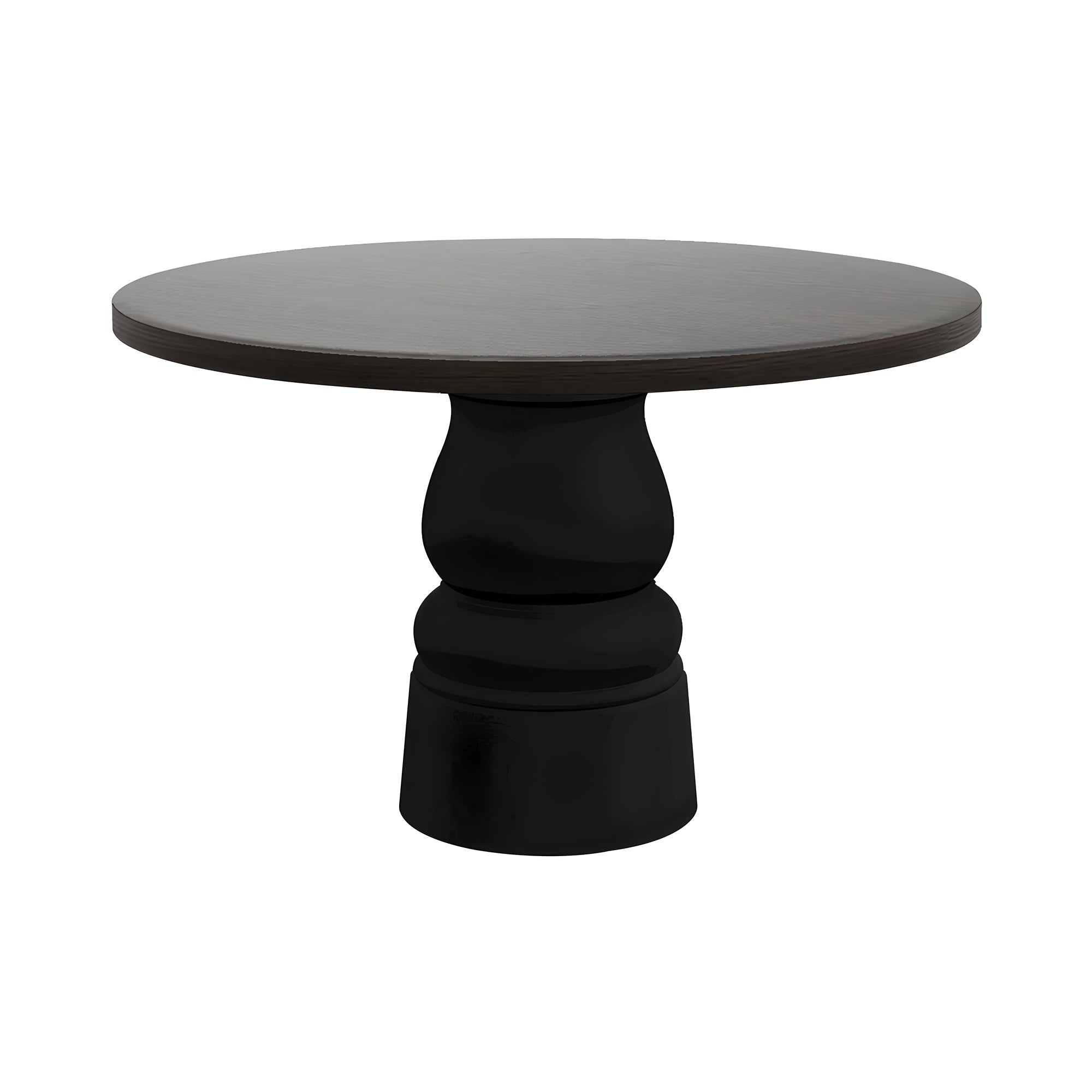 Container Round Table: Medium + New Antiques + Grey Stained + Black