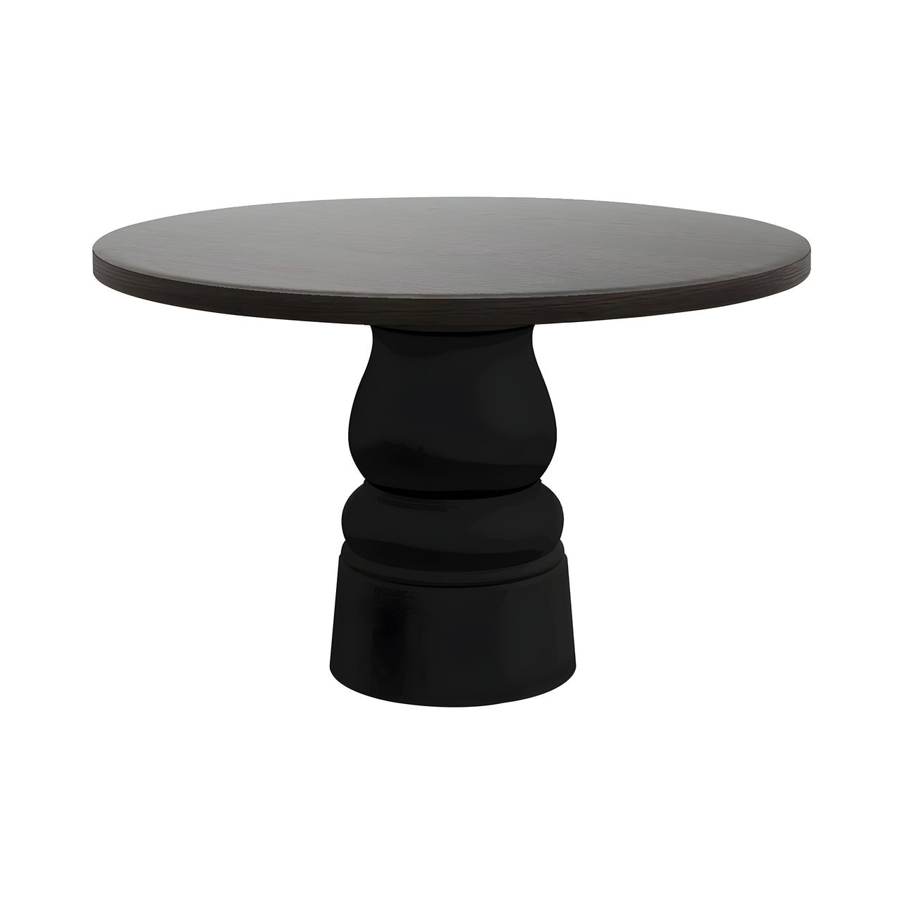 Container Round Table: Medium + New Antiques + Grey Stained + Black