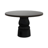Container Round Table: Medium + New Antiques + Grey Stained + Black