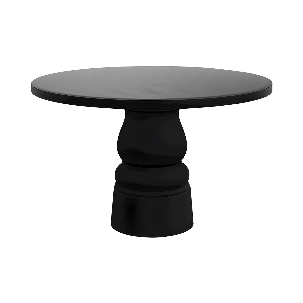 Container Round Table: Medium + New Antiques + Black Stained Oak + Black