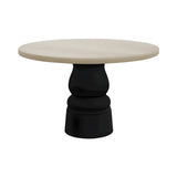 Container Round Table: Medium + New Antiques + White Wash Stained + Black