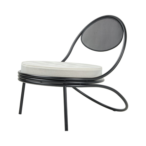 Copacabana Outdoor Lounge Chair: Seat Upholstered + Black Semi Matt +  Limonta 020