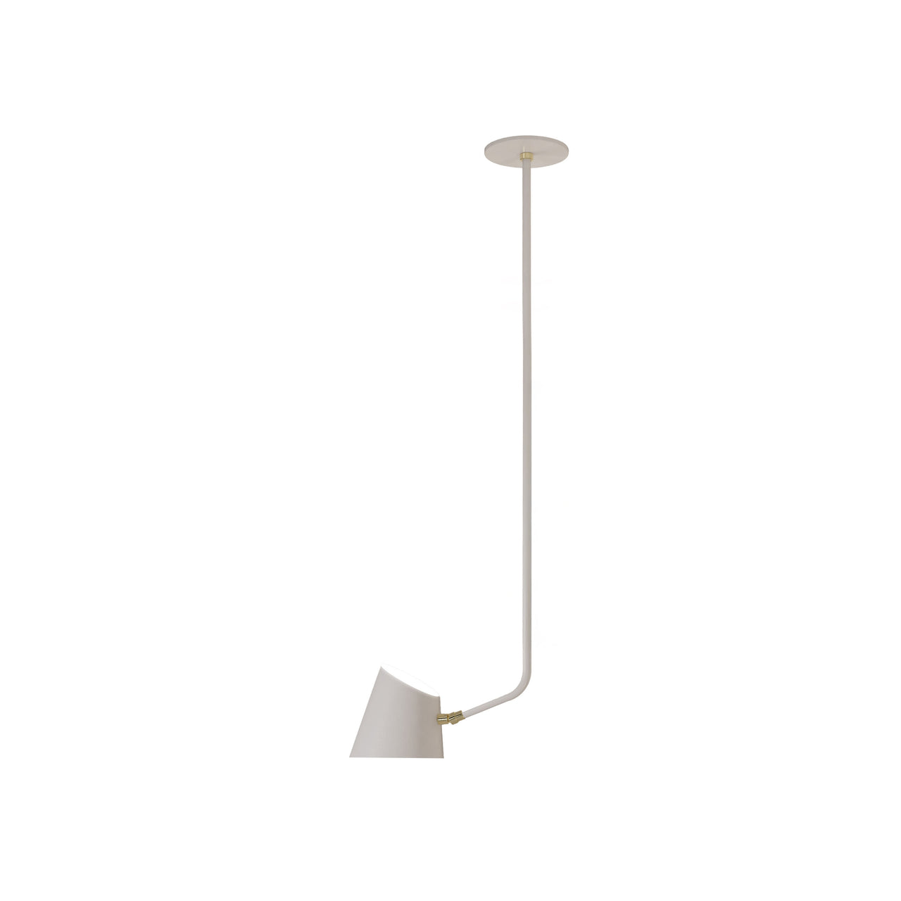 Hartau Simple Ceiling Lamp: Matte White + Brass