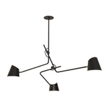 Hartau Triple Ceiling Lamp: Matte Black + Black Anodized